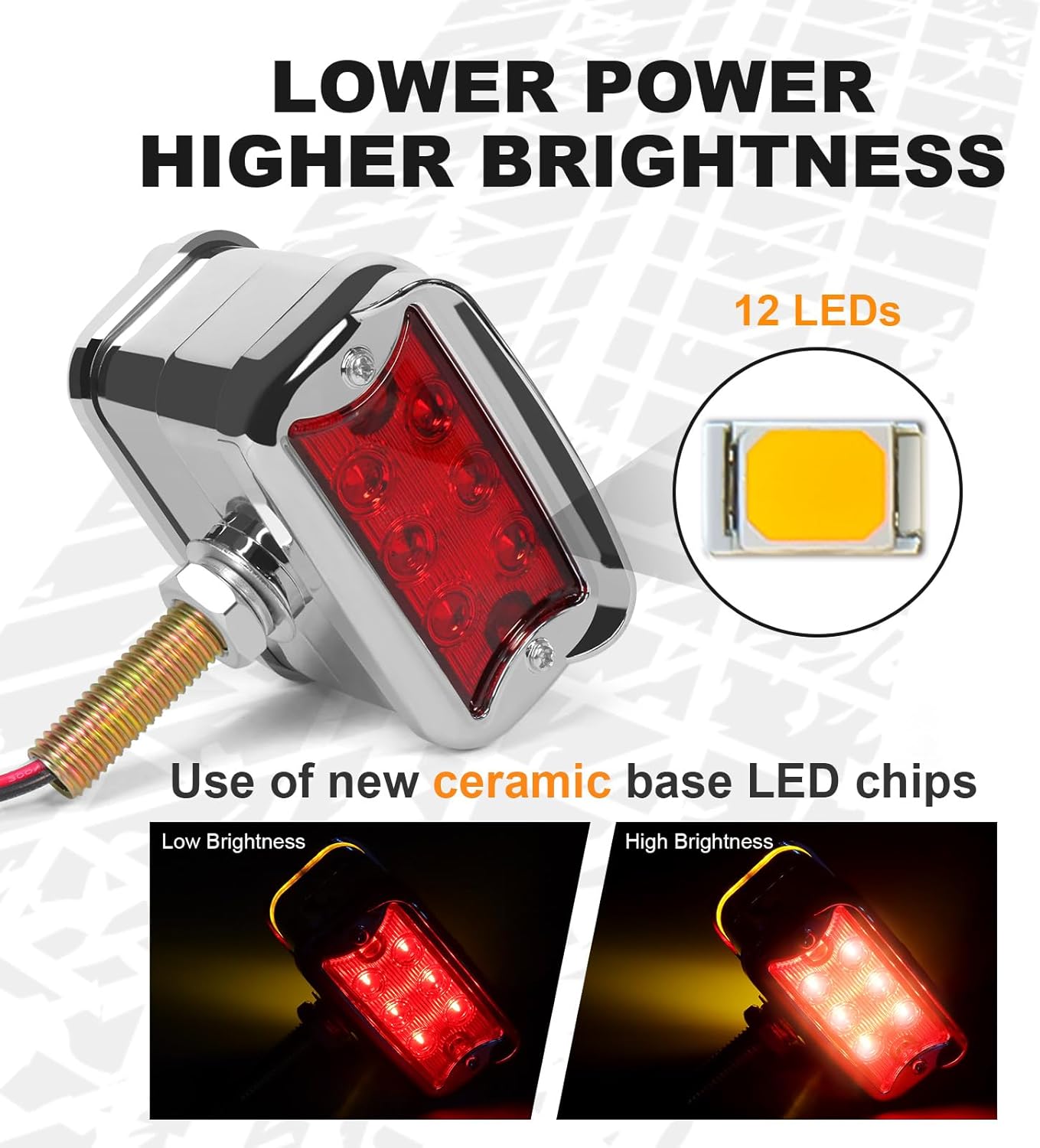 Amber Red Pedestal Fender Lights, 12 LED Semi Truck Turn Signal Lights, Dual Face Marker Light for Peterbilt Kenworth Freightliner Tractor Brake Turning Bumper Mount, IP65 Waterproof