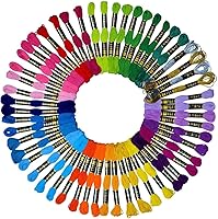 LE PAON 100% Cotton Embroidery Floss & Cross Stitch Thread - 52 Rainbow Colors + 4 Metallic Threads for Crafts & Bracelets