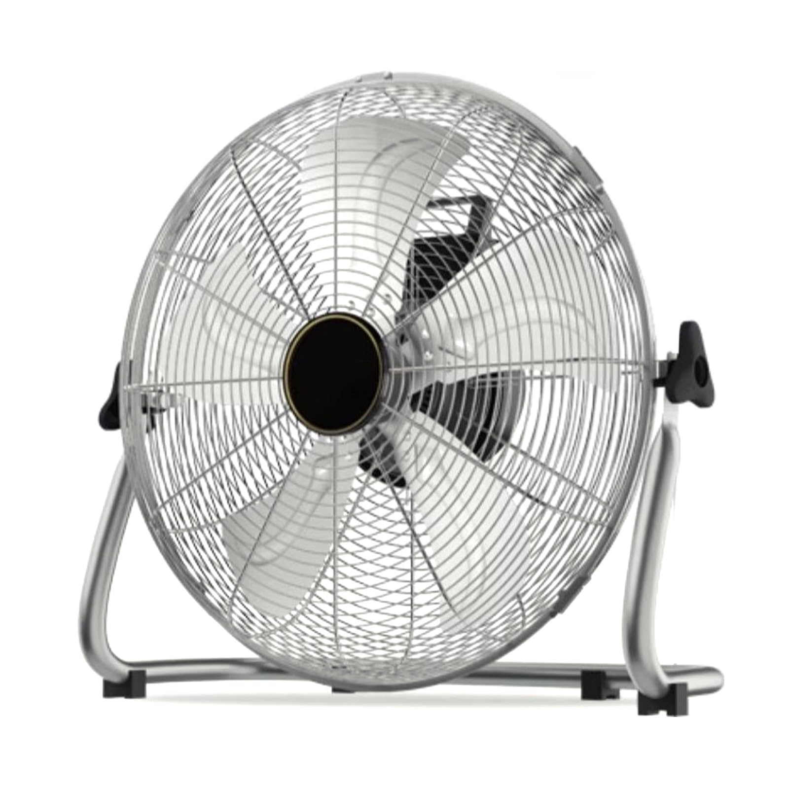 Ventilador de suelo industrial resistente, ventilador de metal de alta velocidad con inclinación de 130° para circulación de aire en garajes, almacenes, patios y fábricas, duradero y eficiente