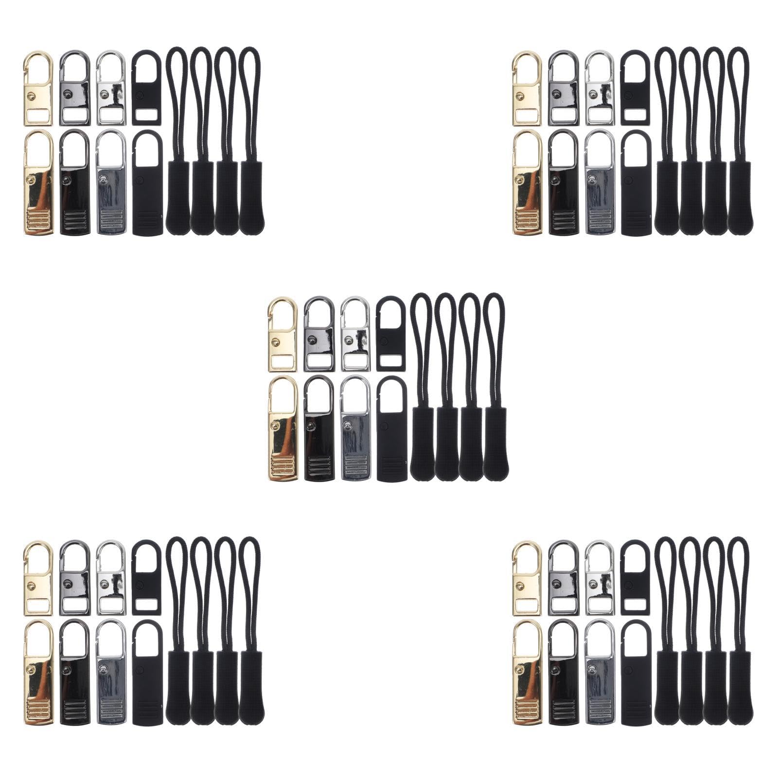 HOODANCOS 60piezas Reemplazo De Cabezas De Cremallera Para Ropa y Mochilas Accesorios De Reparación De Cremalleras Diseño Extraíble y Fácil De Instalar