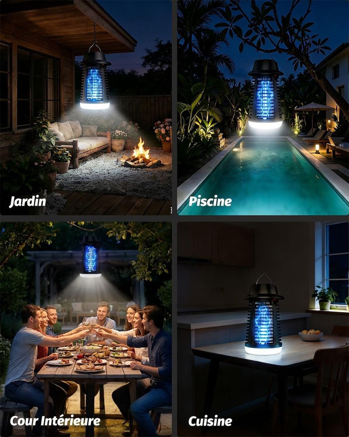 Lampe Anti Moustique Interieur, Lautlos Lampe Anti Mouche Avec Lumière À 360°, Silencieux Lumière Bleue Anti Moustique Pour La Chambre, La Maison, Le Bureau Mouche, Pour Mouche, Les Insectes
