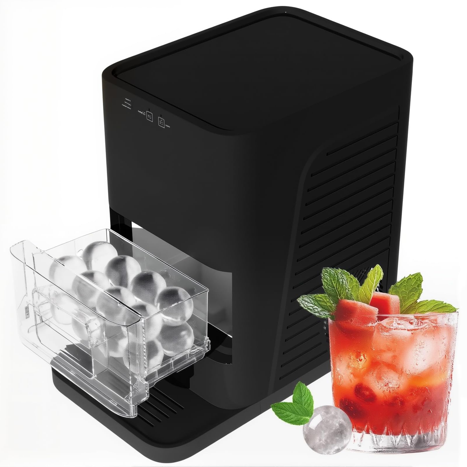 ZHJOPP Spherical Ice Machine, 55mm Countertop Ice Maker, Self-Cleaning Function for Clear Ice Balls, for Bars, Restaurants, and Home Use