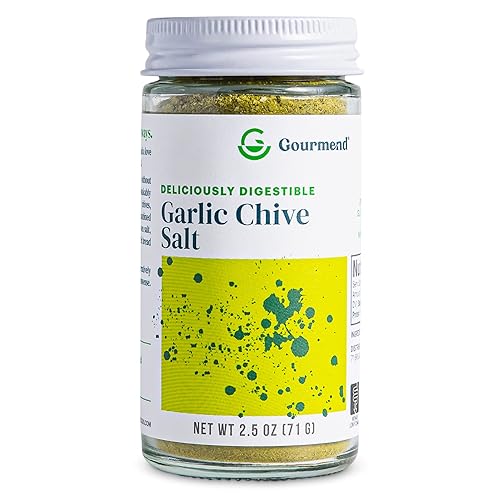 Gourmend Sal de cebollino de ajo baja en FODMAP  Certificado Monash bajo FODMAP, sin relleno, sin gluten, 100% natural, sin almidón de maíz,
