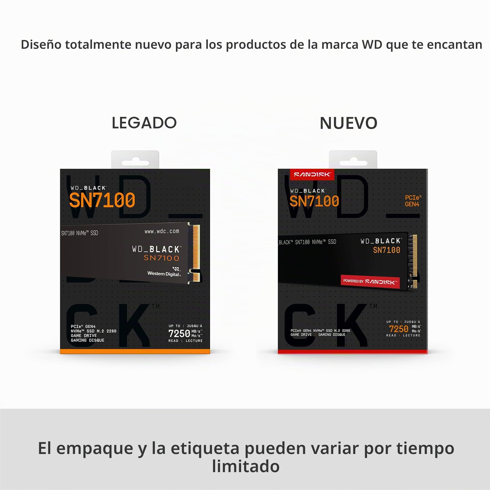 Amazon.com: WD_Black SN7100 SSD NVMe de 2 TB - Gen4 PCIe, M.2 2280
