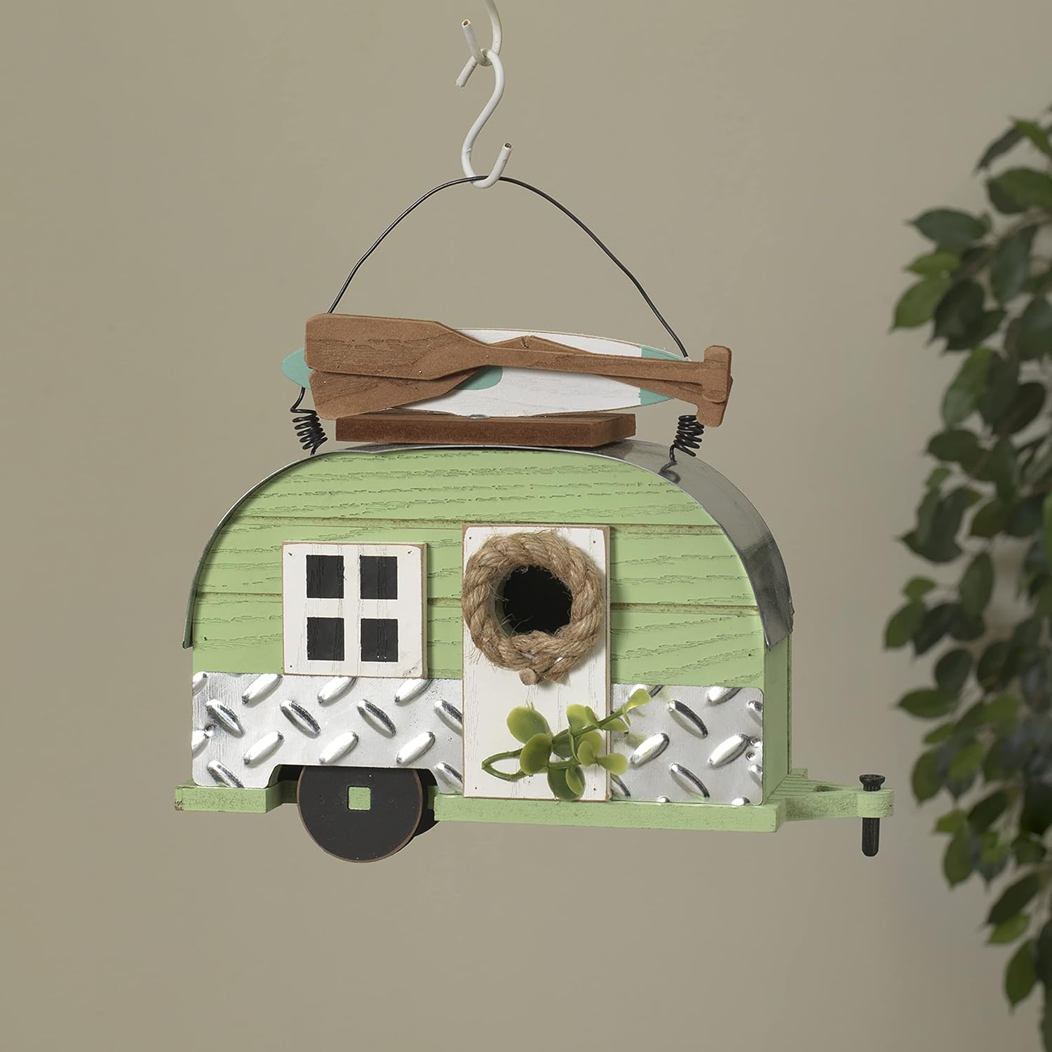 Gerson International 2573560 Camper Birdhouse, 9.5-inch Length, Wood and Metal