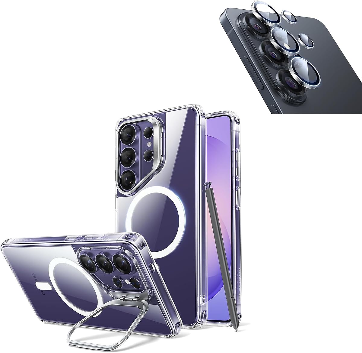for S26 Ultra Magnetic Phone Case with Camera Lens Protector