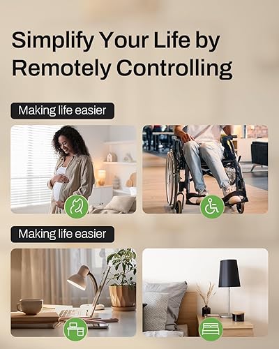 Miniatura 8 de HBN Toma de control remoto inalámbrico con 2 controles de interruptor individuales, enchufes de diseño compacto que enchufan hasta 100 pies de