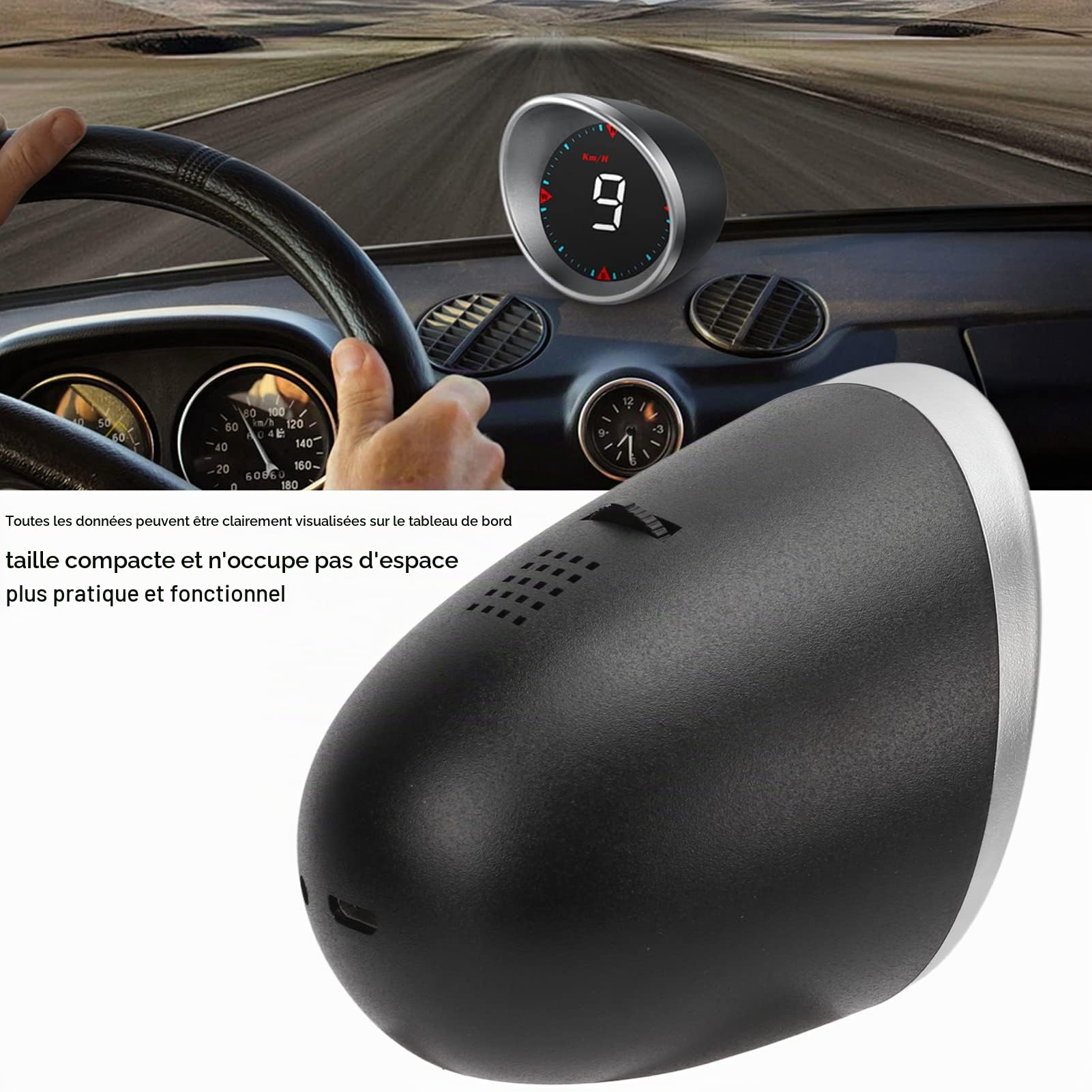 Compteur de Vitesse HUD pour Voiture, écran numérique Intelligent Universel avec Tachymètre GPS pour Camion, Bus, Bateau, Moto