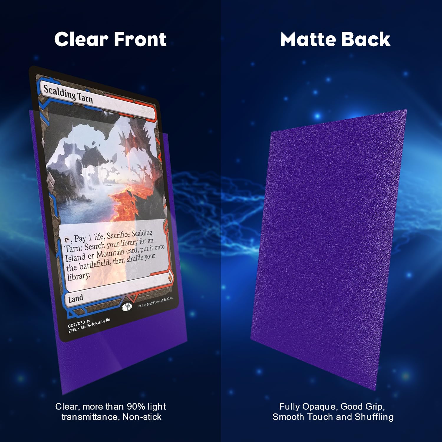 Purple MTG Card Sleeves 300CT, Matte Textured Back Card Sleeves Deck Card Protectors, Standard Size Card Sleeves for Magic The Gathering, Baseball Card, Sports Cards, Game Card Toys