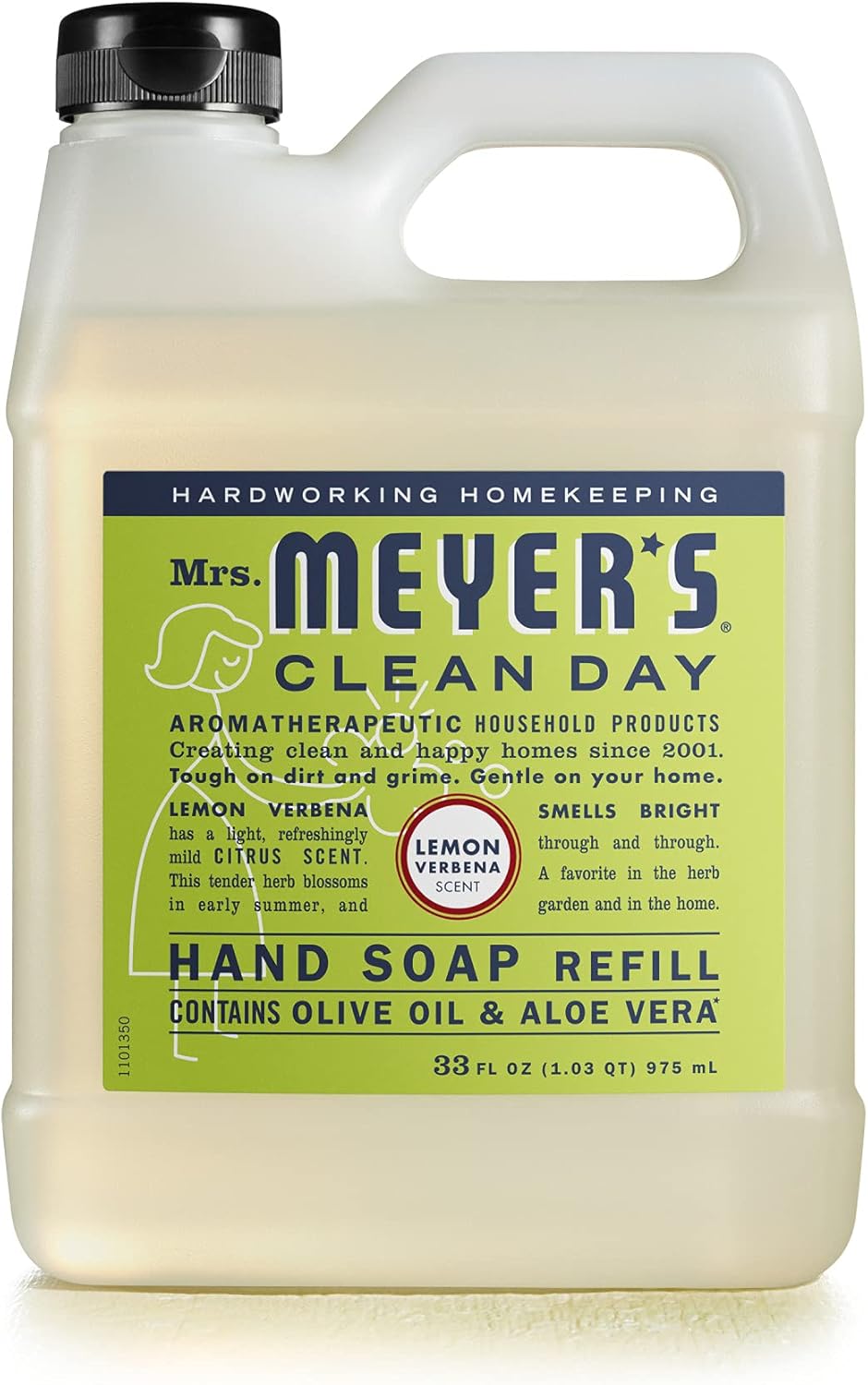 Mrs. Meyer's Clean Day Liquid Hand Soap Refill, Cruelty Free and Biodegradable Hand Wash Formula Made with Essential Oils, Lemon Verbena Scent, 33 oz : Beauty & Personal Care