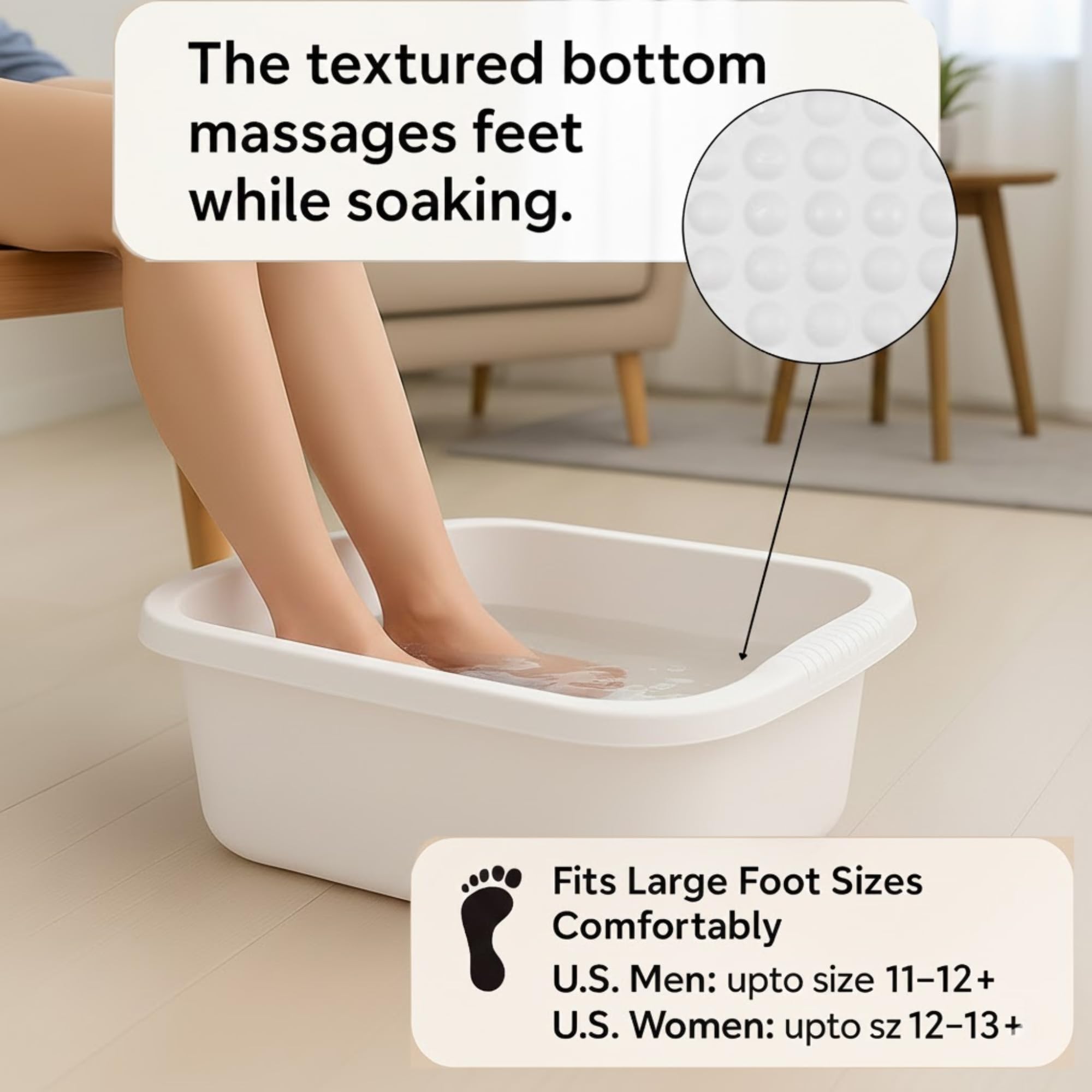 White Plastic Wash Tub - Foot Soak Basin -4 White Plastic Wash Tub - Foot Soak Basin -4