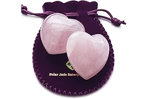 Polar Jade Rose Quartz Crystal Heart for Love and Harmony