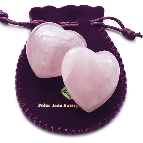 Polar Jade Rose Quartz Crystal Heart for Love and Harmony
