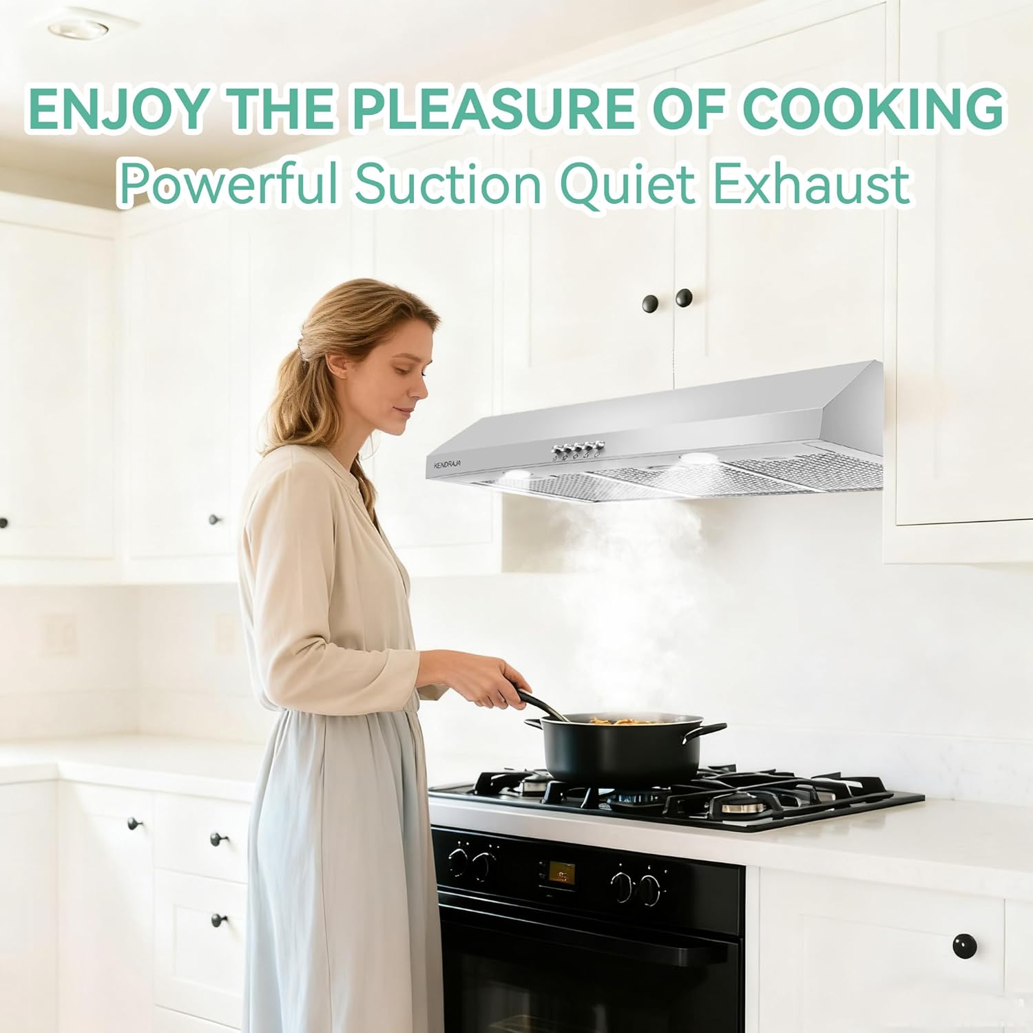 36 Inch Under Cabinet Range Hood | 700 CFM Stainless Steel | Convertible Ducted/Ductless | Washable Grease Filters | 3 Speed Fan | LED Lighting | Includes Charcoal Filters