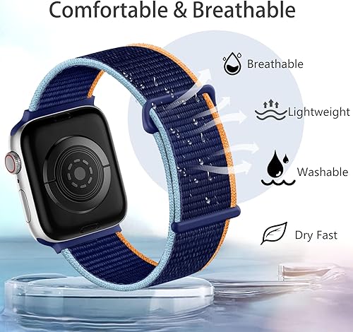Miniatura 2 de Paquete de 3 correas deportivas de nailon compatibles con Apple Watch de 1.732 in 1.772 in 1.654 in 1.929 in 1.496 in 1.575 in 1.614 in, correa