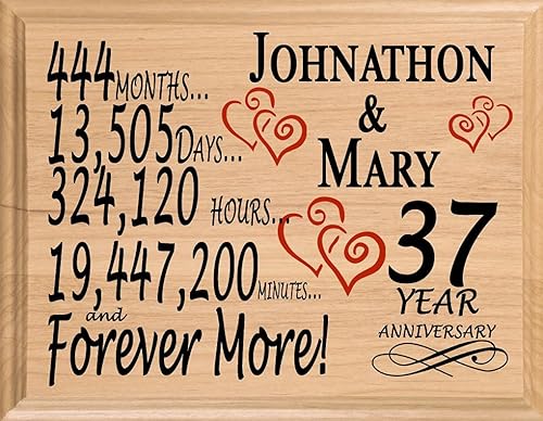 Miniatura 20 de Placa de regalo personalizada para el primer aniversario, regalo de boda para esposa, marido, pareja, él, ella, madera maciza, fabricado en los