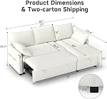 Real Relax 80'' Sofa Bed, L Shaped Sleeper Sofa Bed with Pull Out Couch and Chaise Storage for Living Room, Apartment and Office, Chenille, Beige