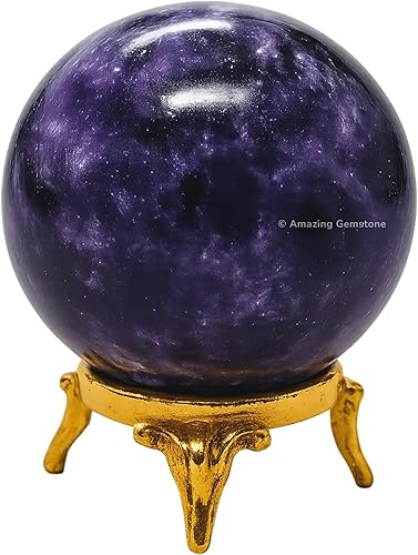 Vista 289 de Amazing Gemstone Black Tourmaline Crystal Ball with Stand - 2" Inches Crystal Sphere Meditation Balls for Witchcraft and Decorative Balls