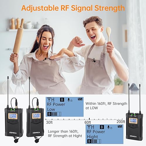 Miniatura 3 de Comica CVM-WM100PLUS - Sistema de micrófono inalámbrico para cámaras, videocámaras, teléfonos inteligentes, portátiles, micrófono de solapa