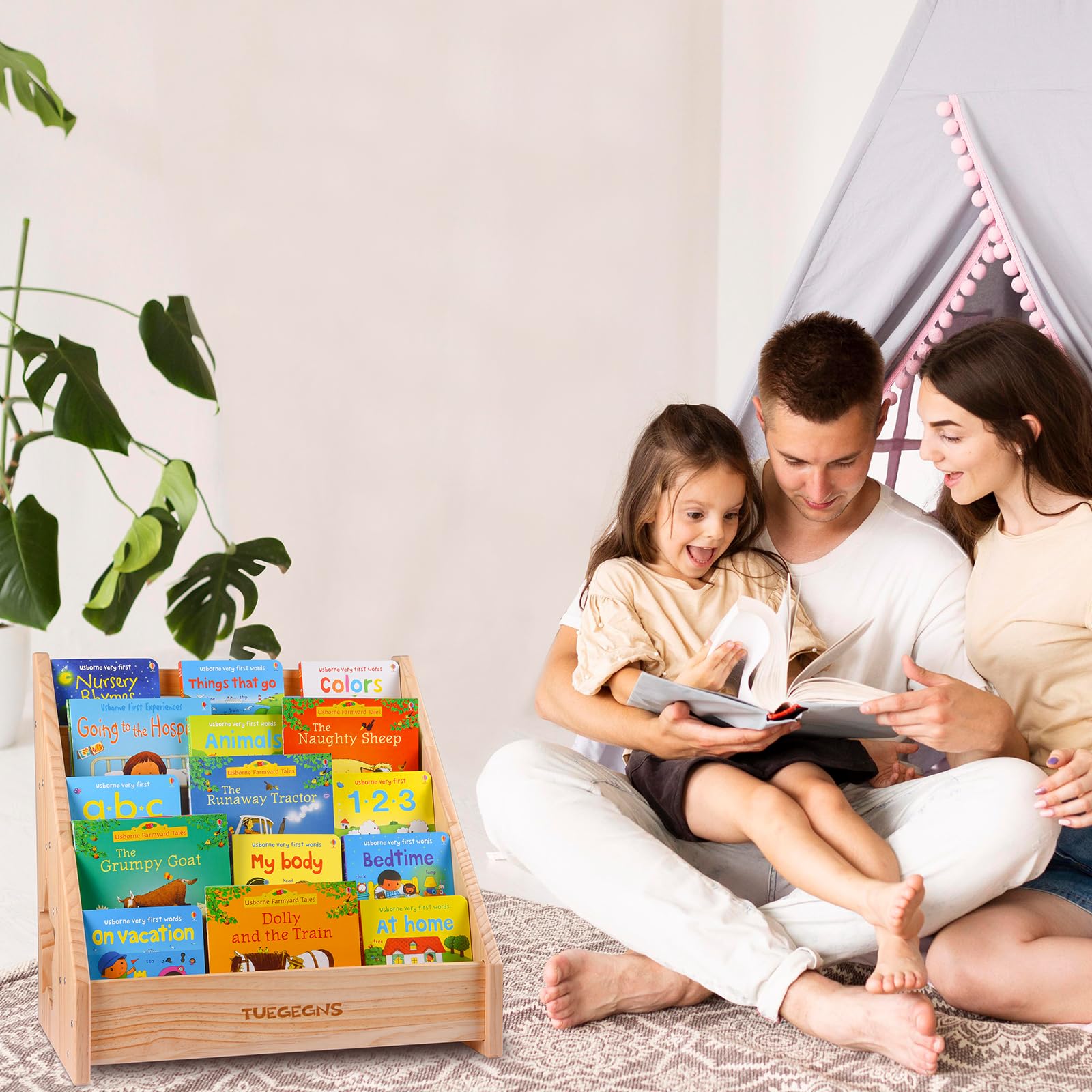 TUEGEGNS Montessori Bookshelf,Toddler Bookshelf for Kids,Organize Your Little On - product photo