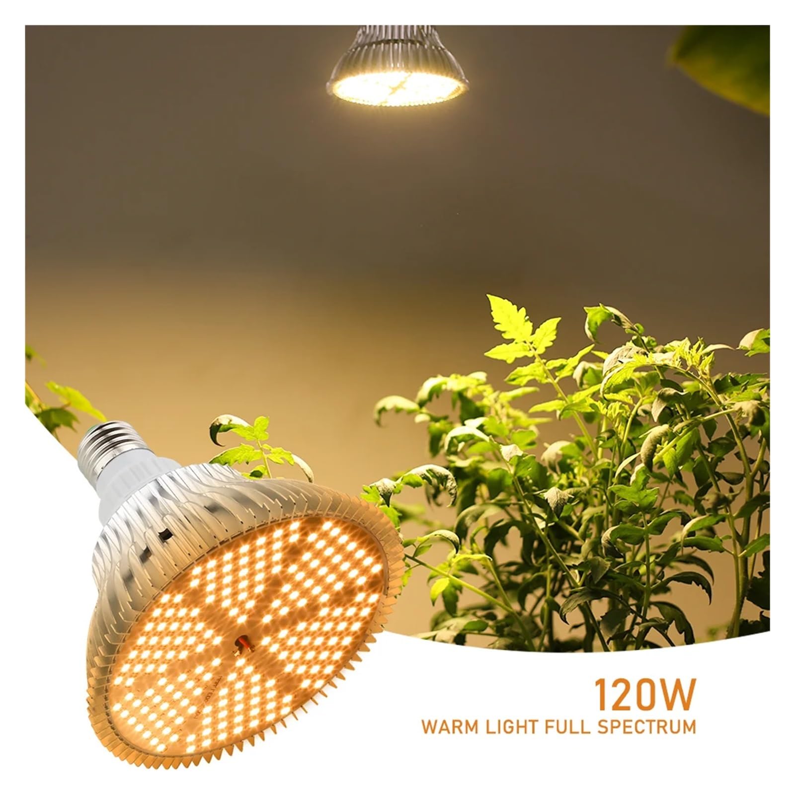 Lampa roślinna, Pełne 120W 150W 300W oświetlenie LED do uprawy E27 COB Phytolamp dla roślin ciepła biała lampa wzrost kryty warzywa szklarnia(150W Full Spectrum A)