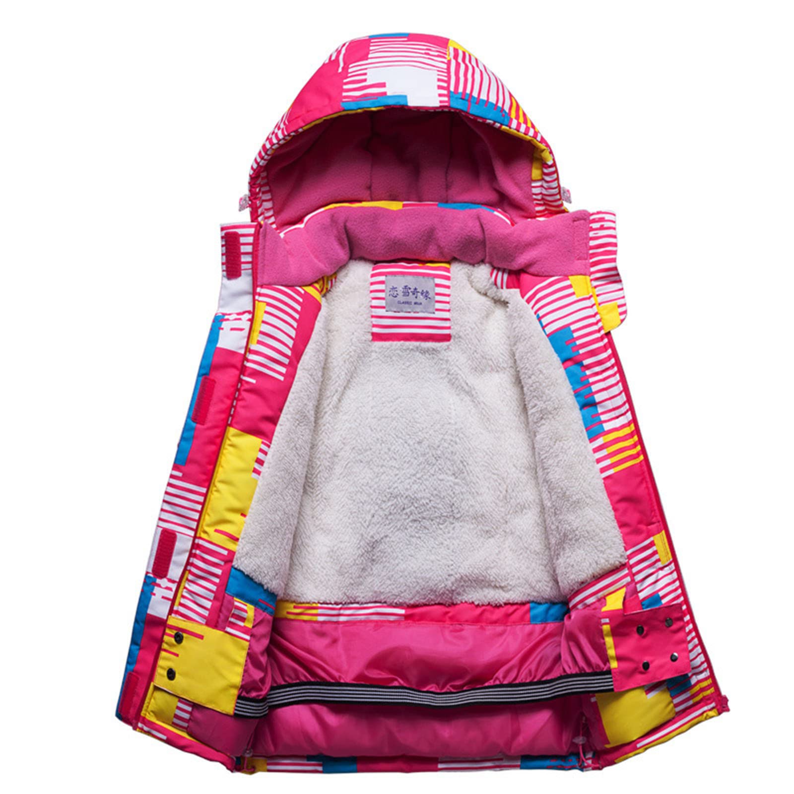 Combinaison de Ski Enfants Garçons Fille Combinaison de Ski ado Ensembles de Neige Doudoune à Capuche Ensemble 2pcs Veste de Ski + Salopette Pantalon Enfants Vêtements de Ski Fille 3-14 Ans