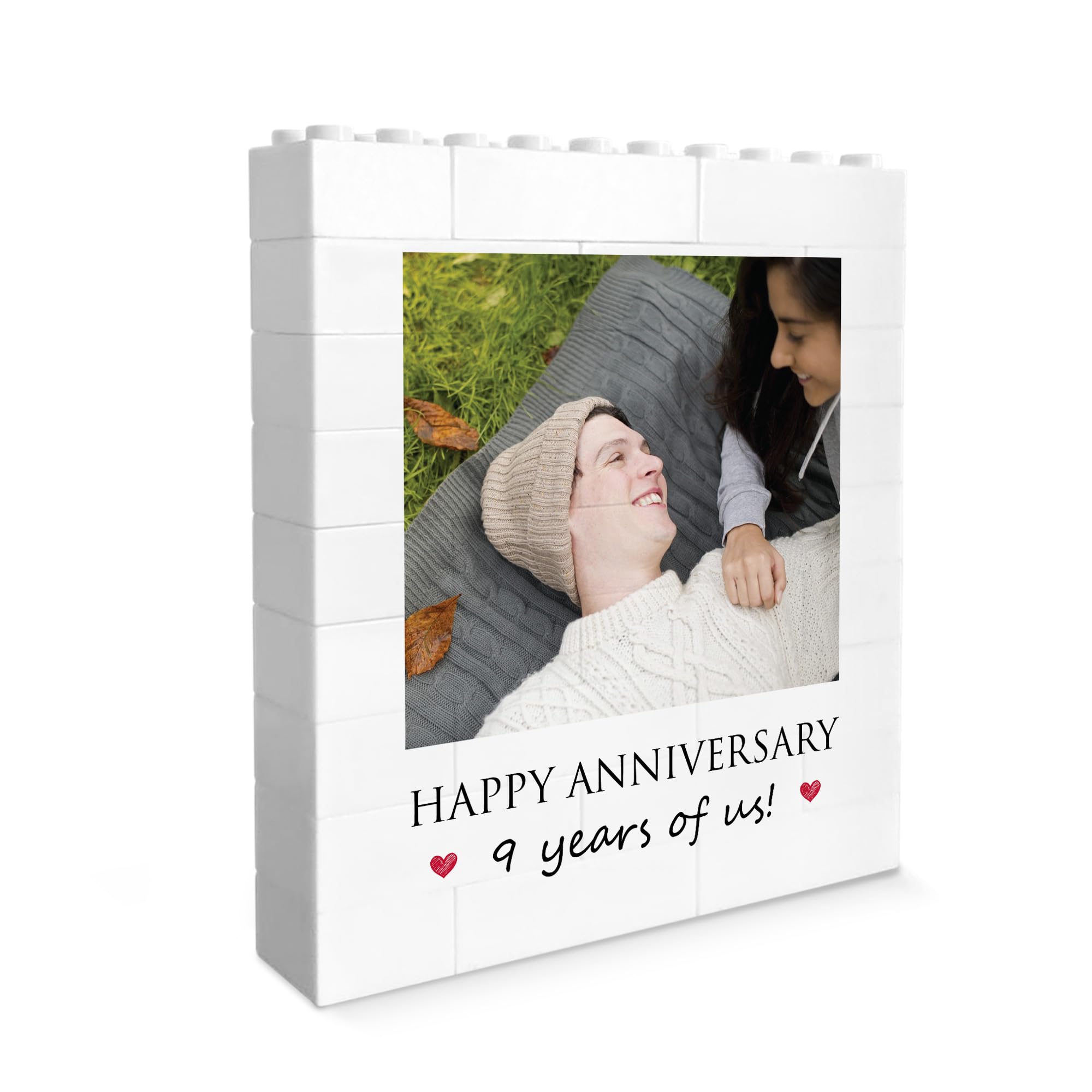 Red Ocean 9th Anniversary Personalised Photo Block for Boyfriend Girlfriend Building Blocks Puzzle For Her Partner Anniversary Partner Present