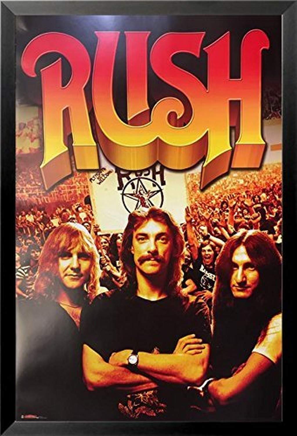 Buyartforless Pôster de impressão artística musical Rush - 3 Faces