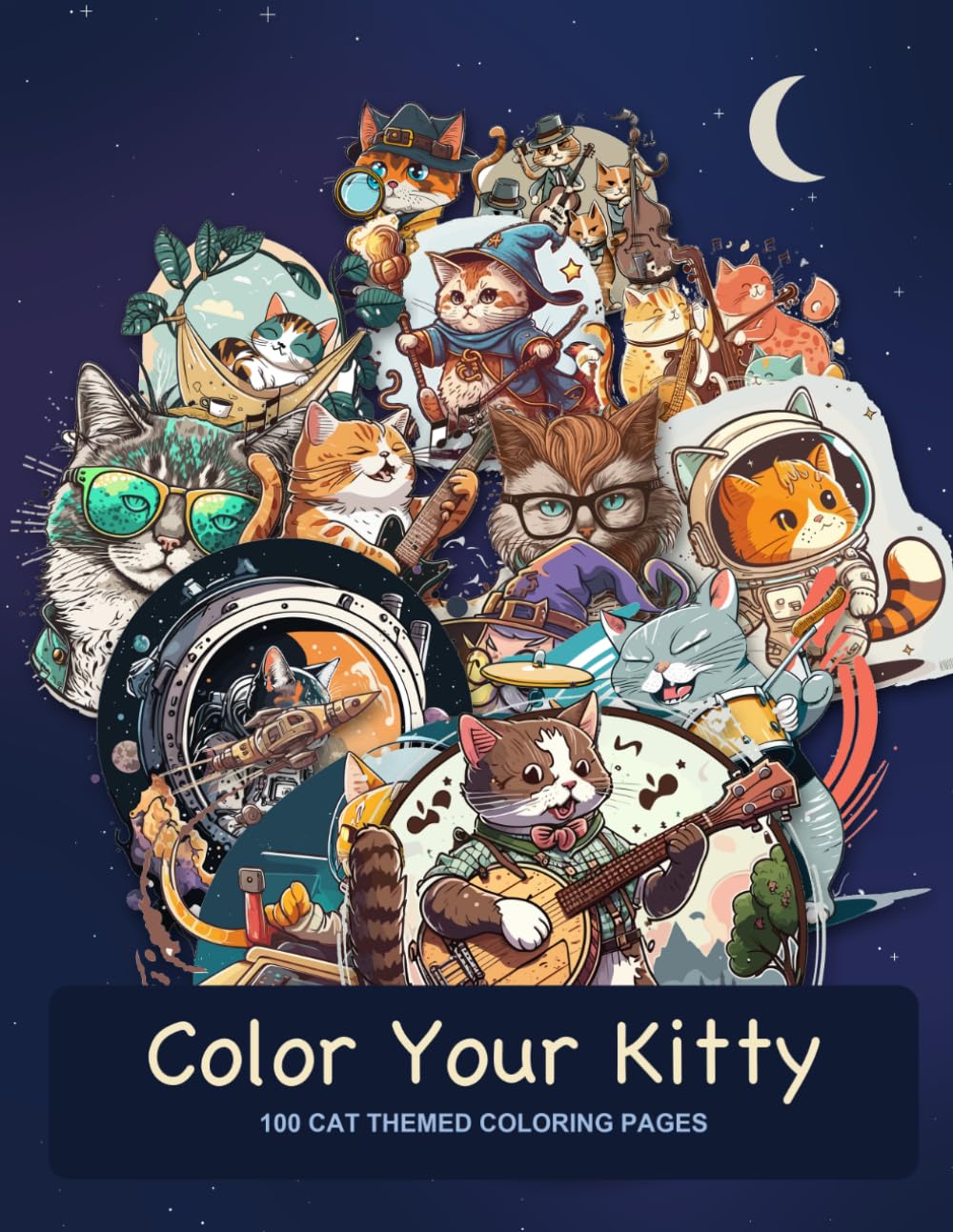 Color Your Kitty: 100 awesome cats looking for color...