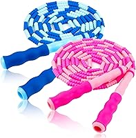 PEASUG Adjustable Tangle-Free Beaded Jump Rope for Kids 4-12 & Women Fitness - Soft, Durable Skipping Rope