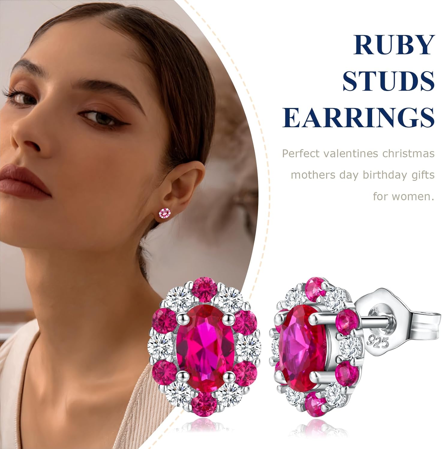 Moissanite Stud Earrings for Men Women, 1.4-2.4ct 14K White Gold Plated Sterling Silver Post D Color VVS Heart/Princess/Round Cut Lab Created Diamond Earrings - Image 7