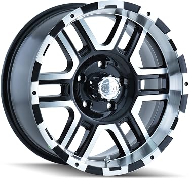 179 16x8, Bolt Pattern 8x6.5/, Offset 10, BLACK/MACHINED, set of 1