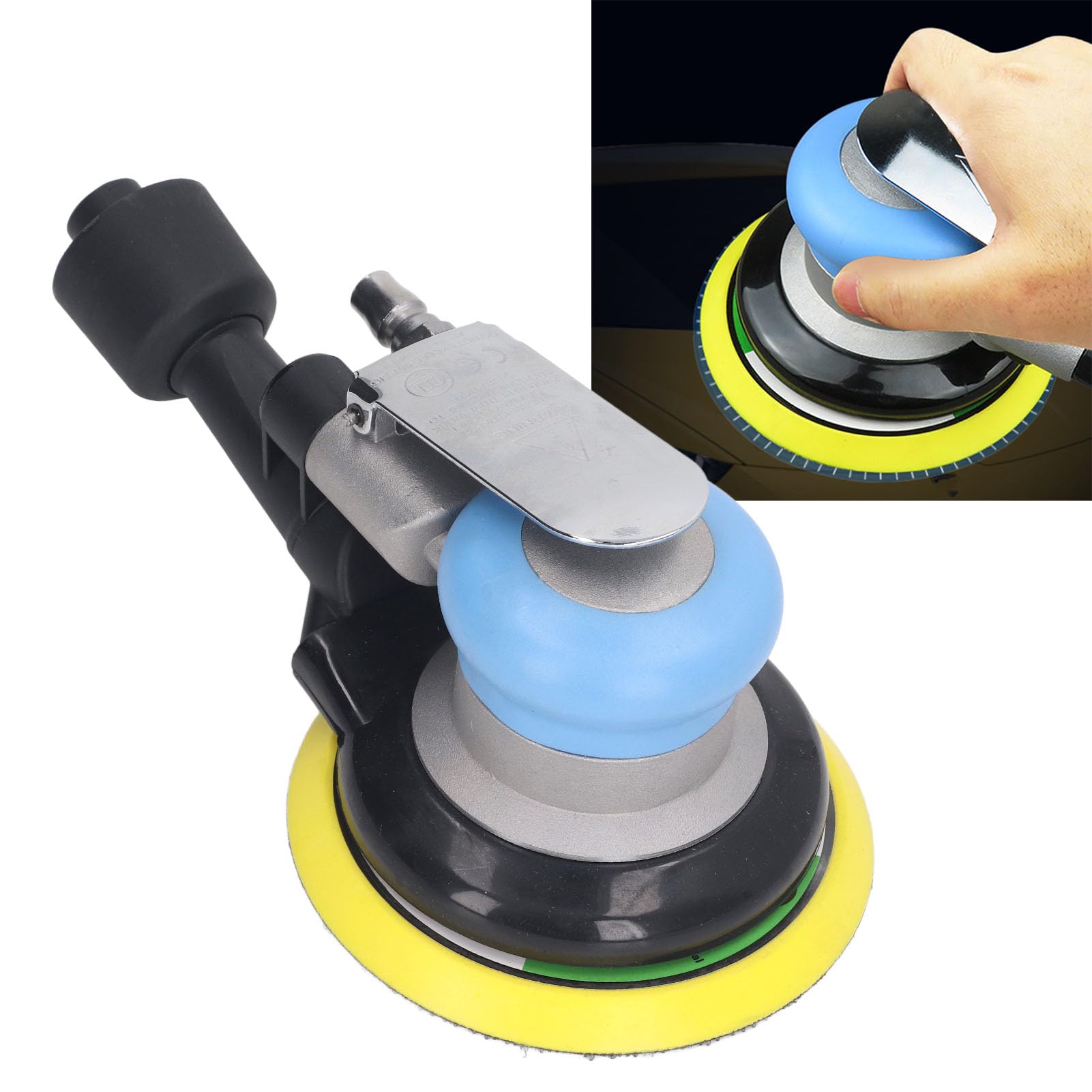 Lijadora Neumática 5 Pulgadas 12000RPM, Máquina de Pulido y Desbaste con Manguera de Vacío para Automóvil Muebles Electrónica
