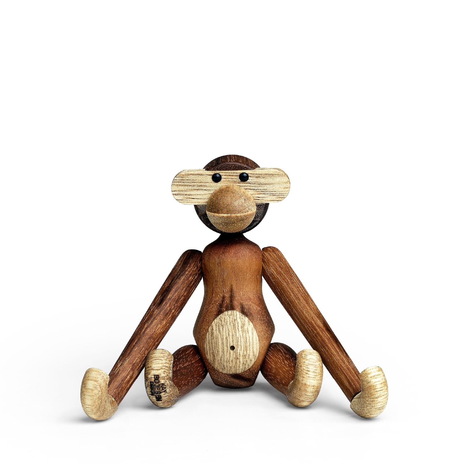 Kay Bojesen Monkey Mini Teak/Limba Wooden Figurines, 3.7" H, Gift Box Included