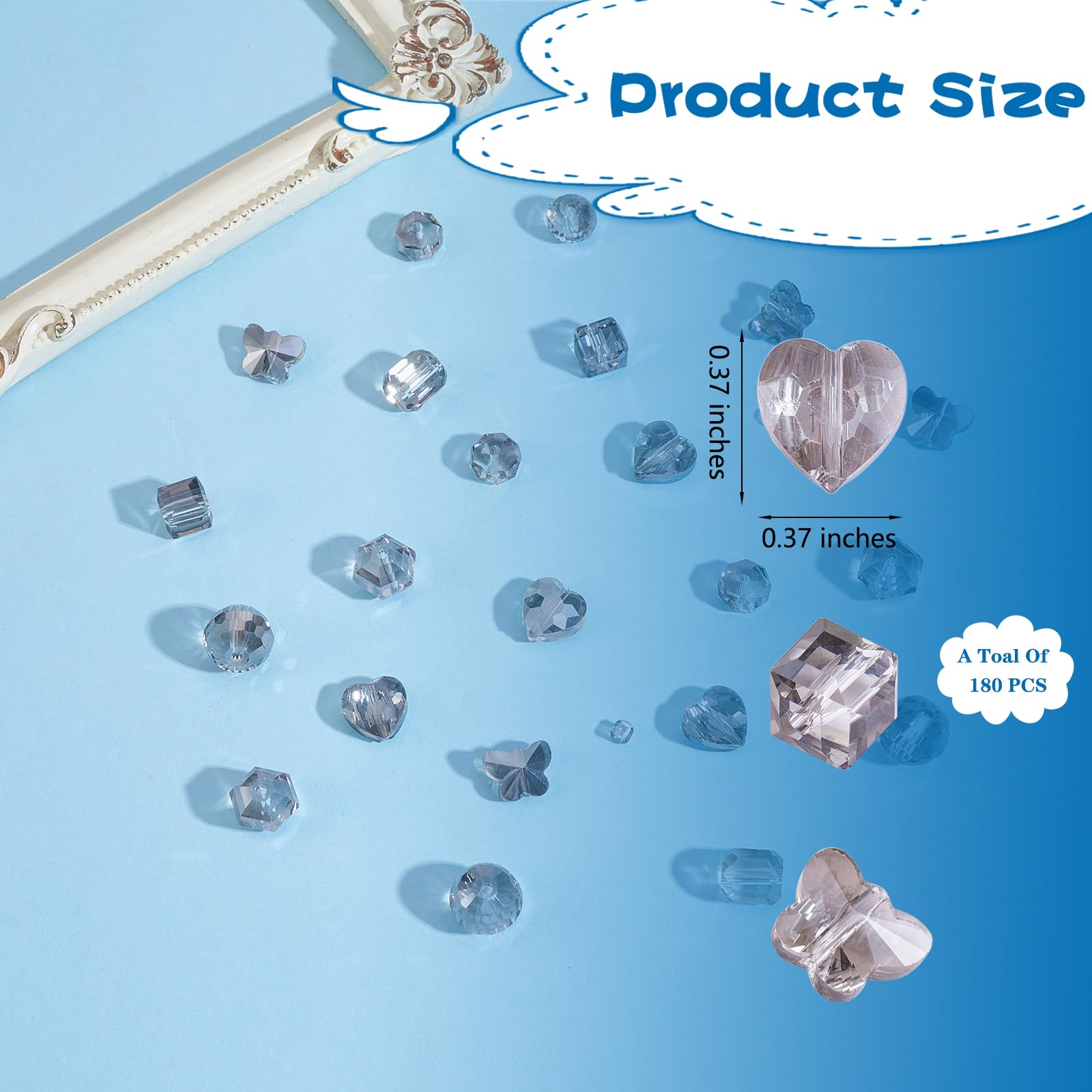 BEEFLYING 100 Stück Mondglasperlen – 14x9 Mm, 10 Farben, Für Schmuckherstellung, Armbänder & Halsketten