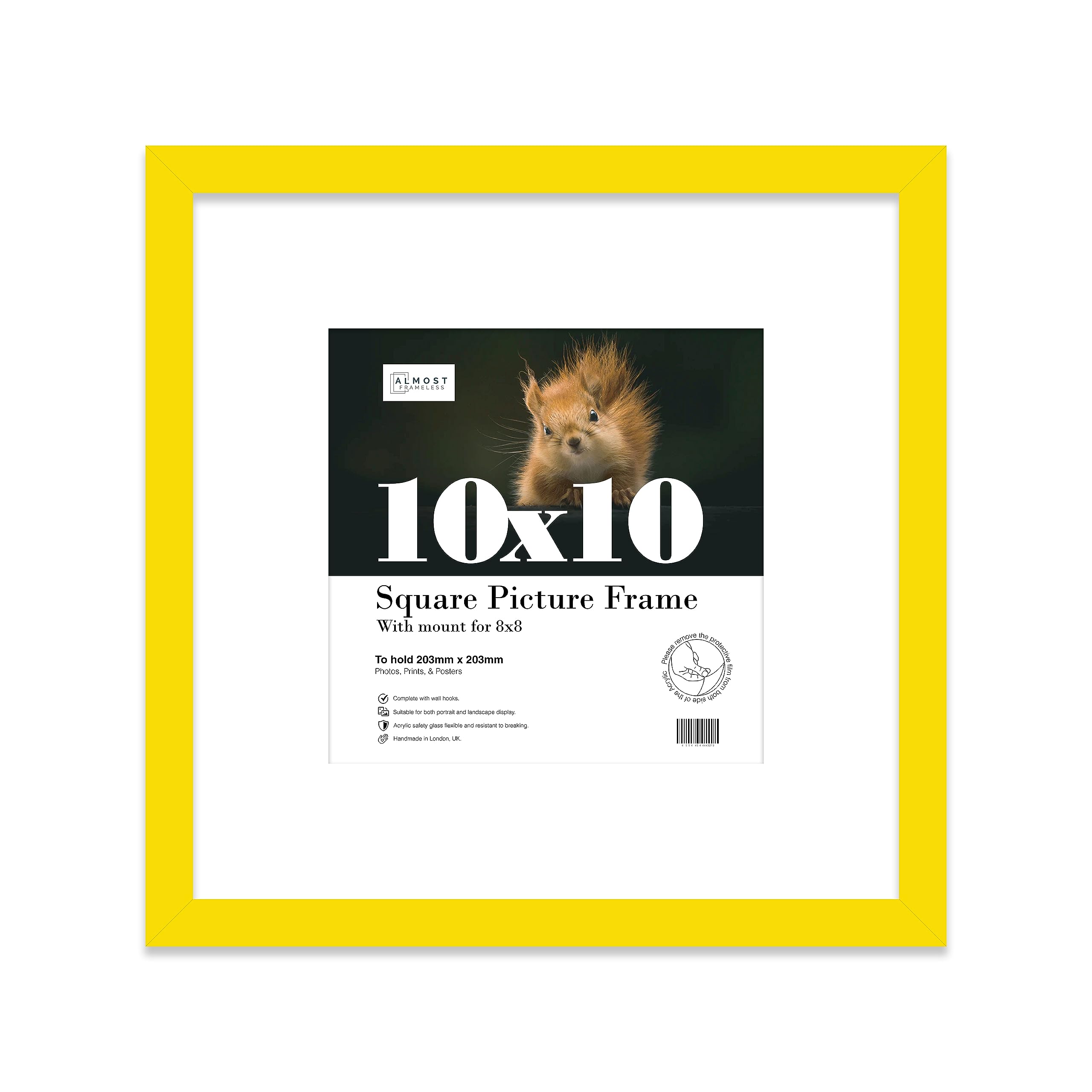 10X10" Yellow Picture Frame10X10" Square Frame With 8X8" Mount For 10X10"/8X8" Pictures Moderrn Style Thin Edge1 Pack from B&Q