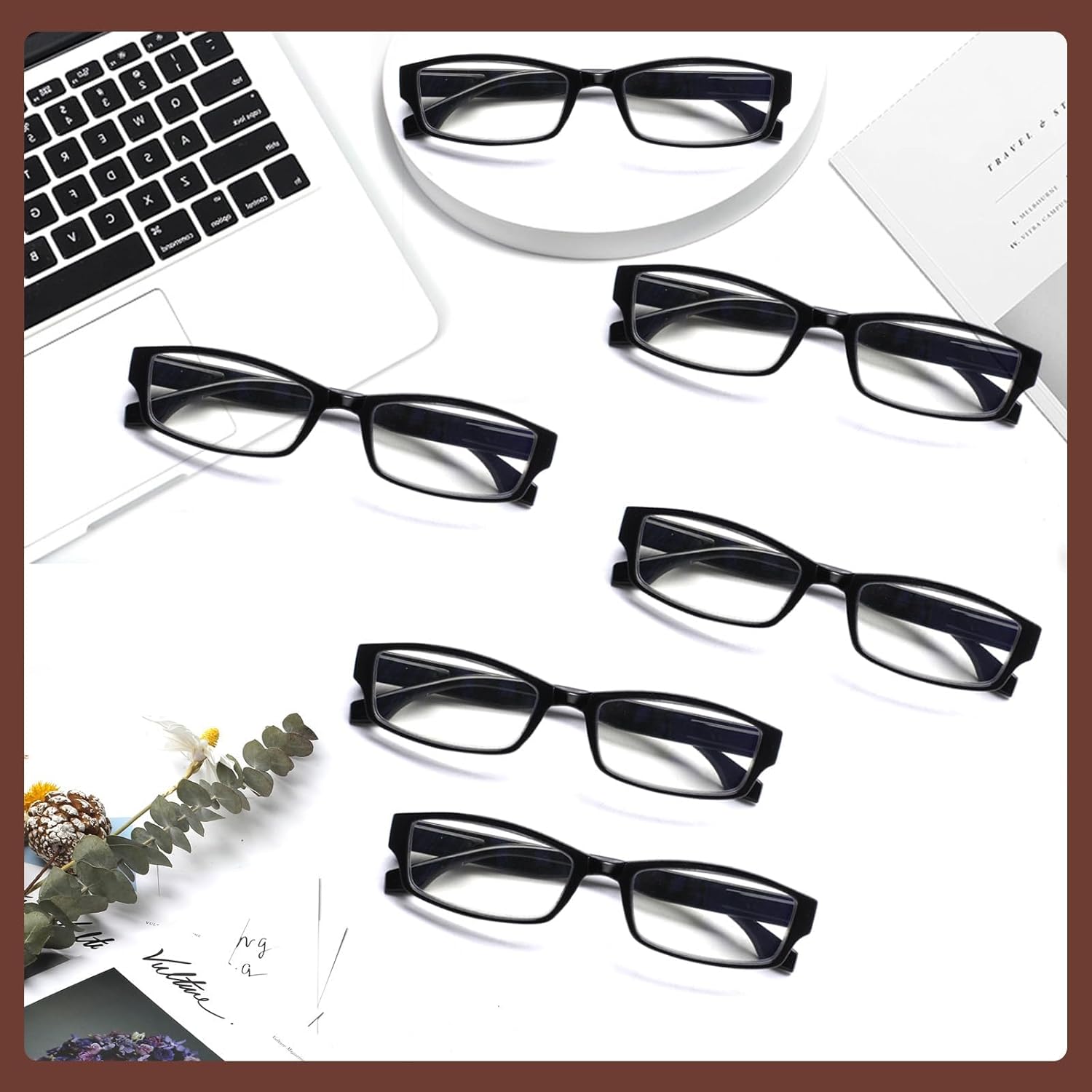 JOSCHOO 6 Pack Computer Reading Glasses for Women and Men with Comfortable Spring Hinges for Men and Womens Readers - Image 6