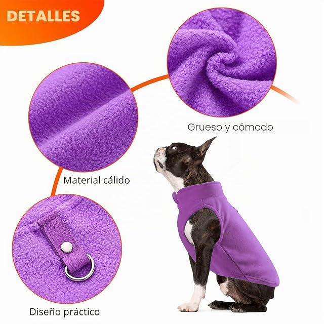 Foto 4 de 7 de PETCUTE Chaqueta para Perros,Chaleco de Forro Polar para Perro,A Prueba de Viento Ropa para Perros…