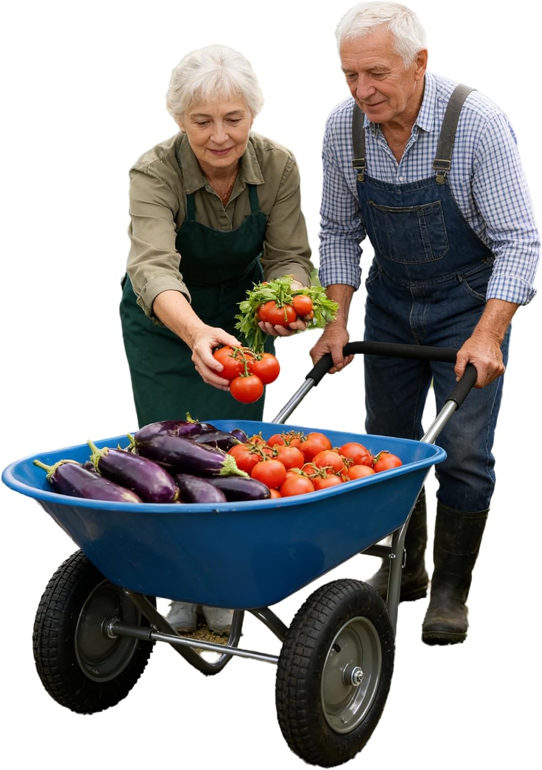 Carretilla de Jardinería Azul con Ruedas Neumáticas y Capacidad 300 lb miniatura 1