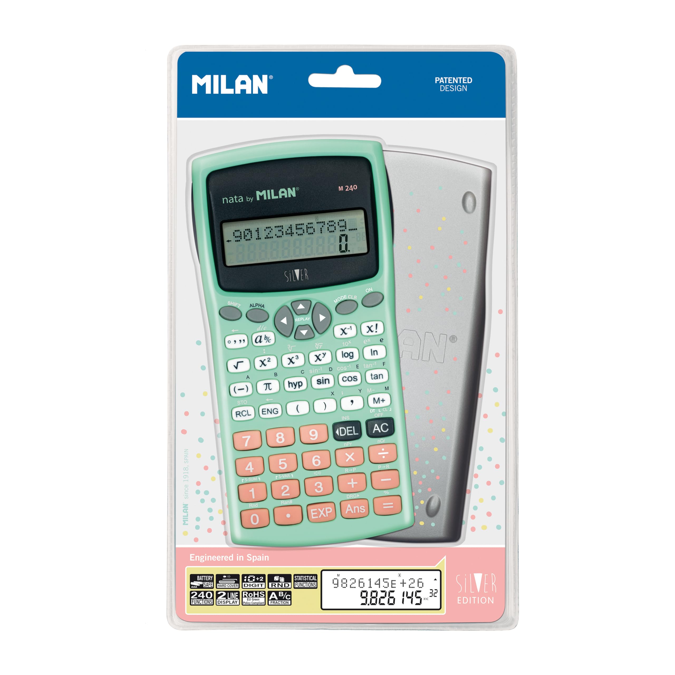 M240 Silver Scientific Calculator Blister Pack
