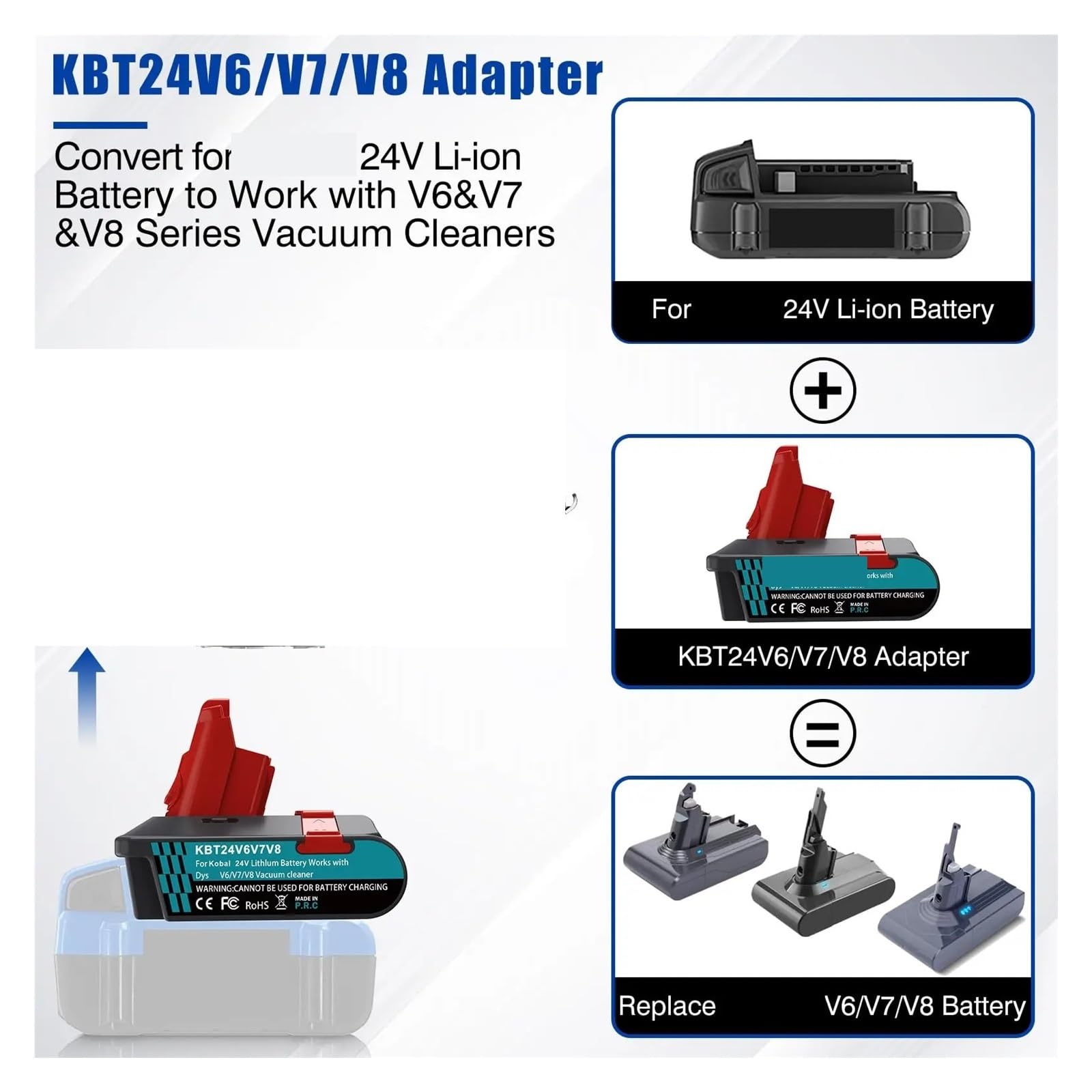 Adaptateur De Batterie, Compatible for DeWalt V6 V7 V8