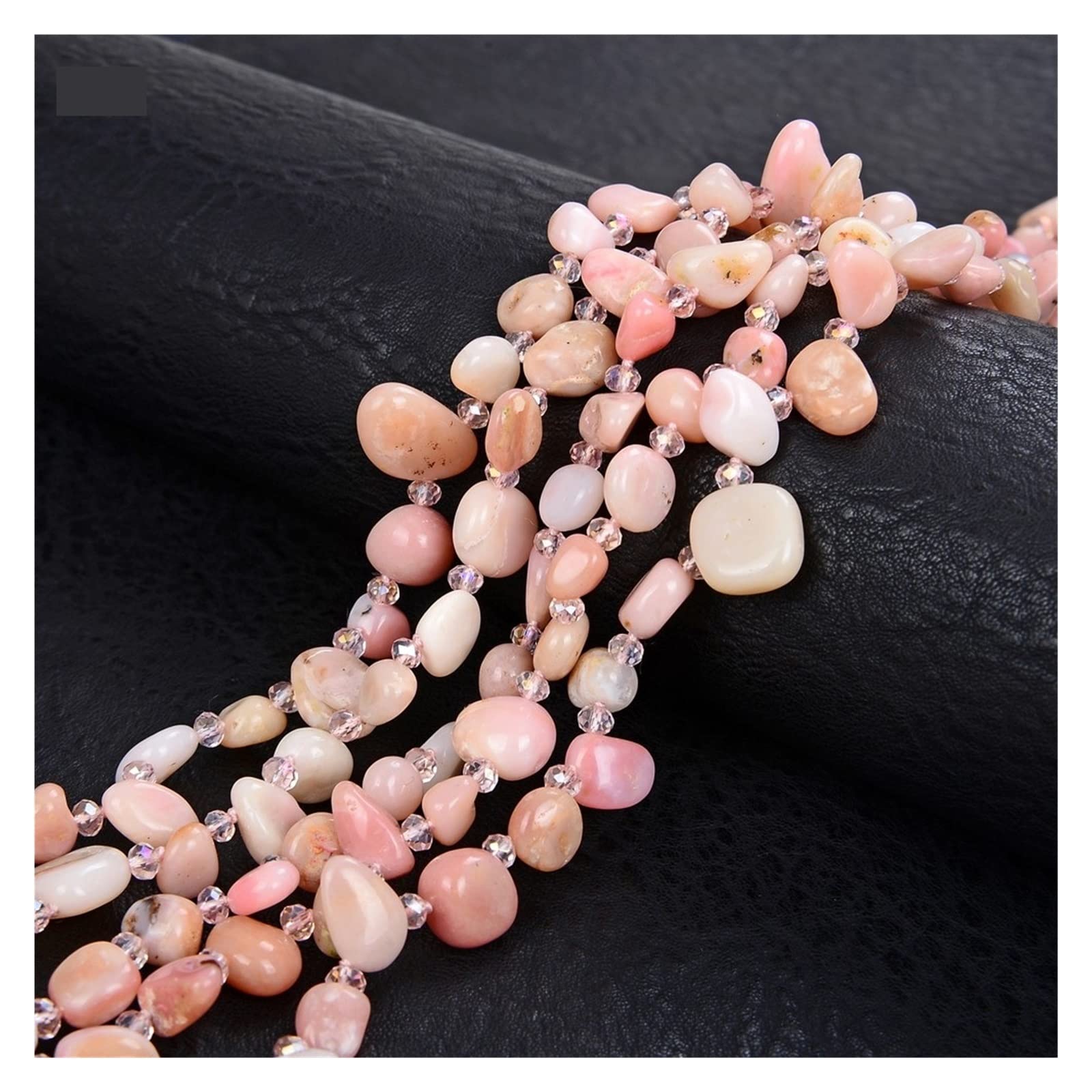 Gioielli 20 pollici 5 fili collana di cristallo opale rosa soddisfare Collane da donna