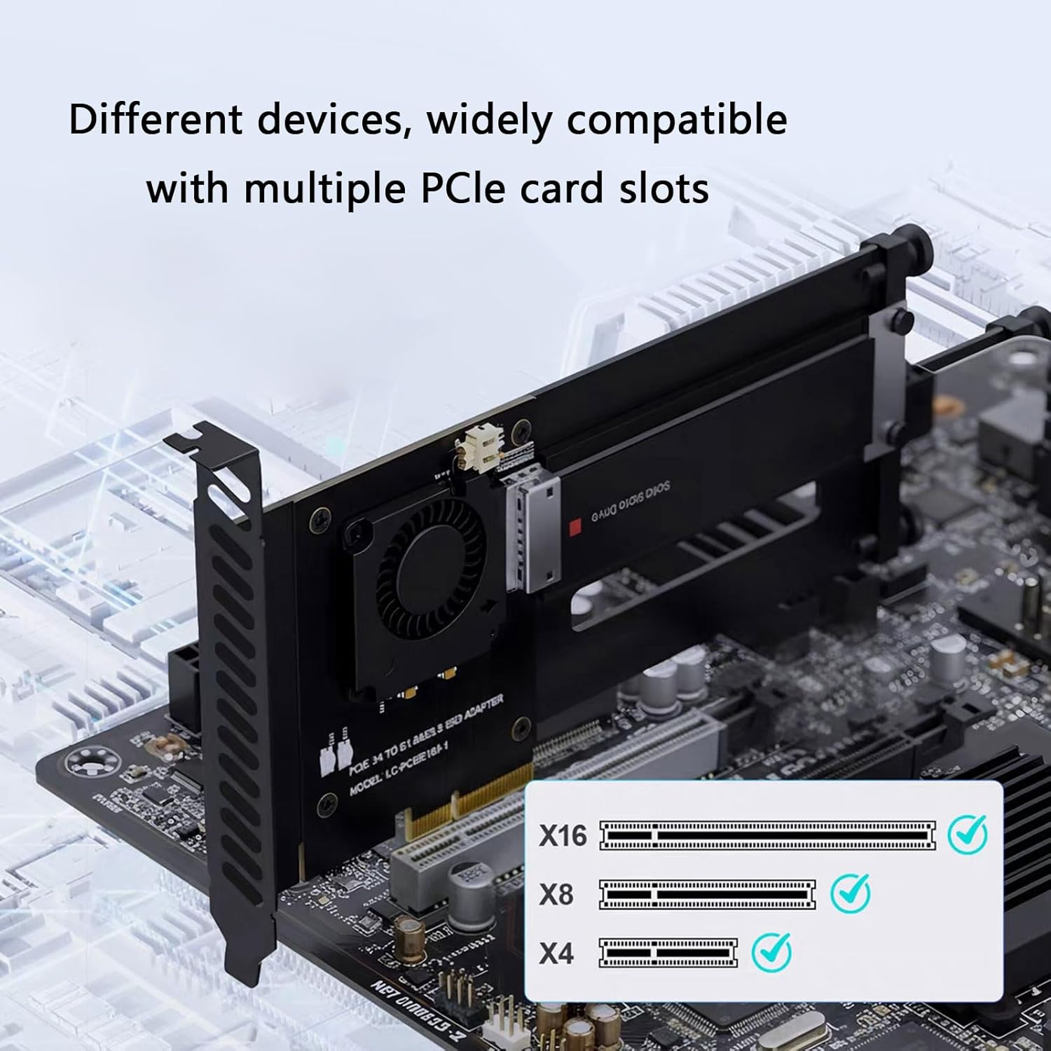 PCIe 5.0 4X to U.2/U.3 Hard Drive Adapter Card SFF-8639/SFF-1002 Hard Disk Adapter Card