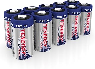 Tenergy CR2 3V Lithium Battery Non-Rechargeable PTC Protected High Performance CR2 Batteries for Flashlight, Digital Cameras, Toys, Alarm Systems, 10 Pack