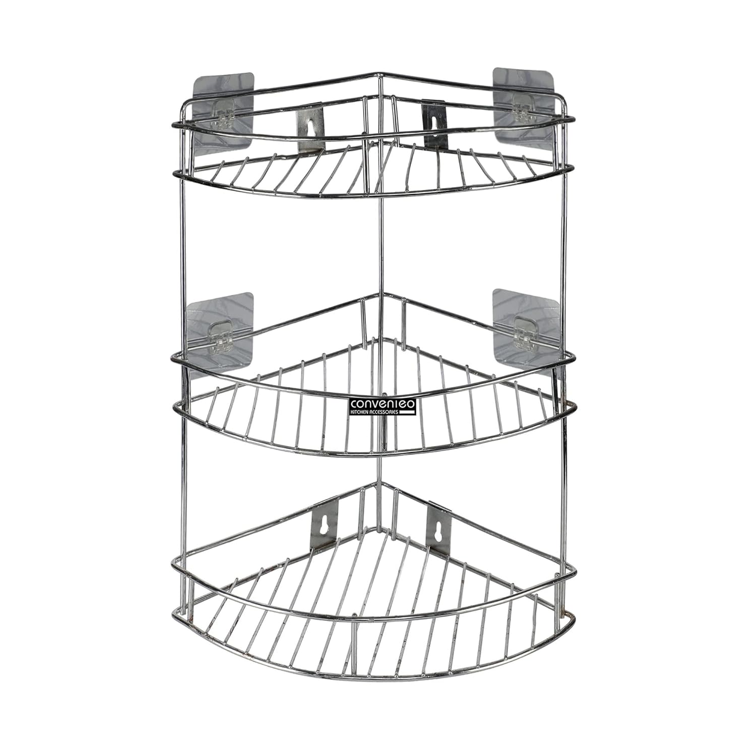 Buy CONVENIEO Stainless Steel 3 Tier Shelf Corner Rack/Stand for