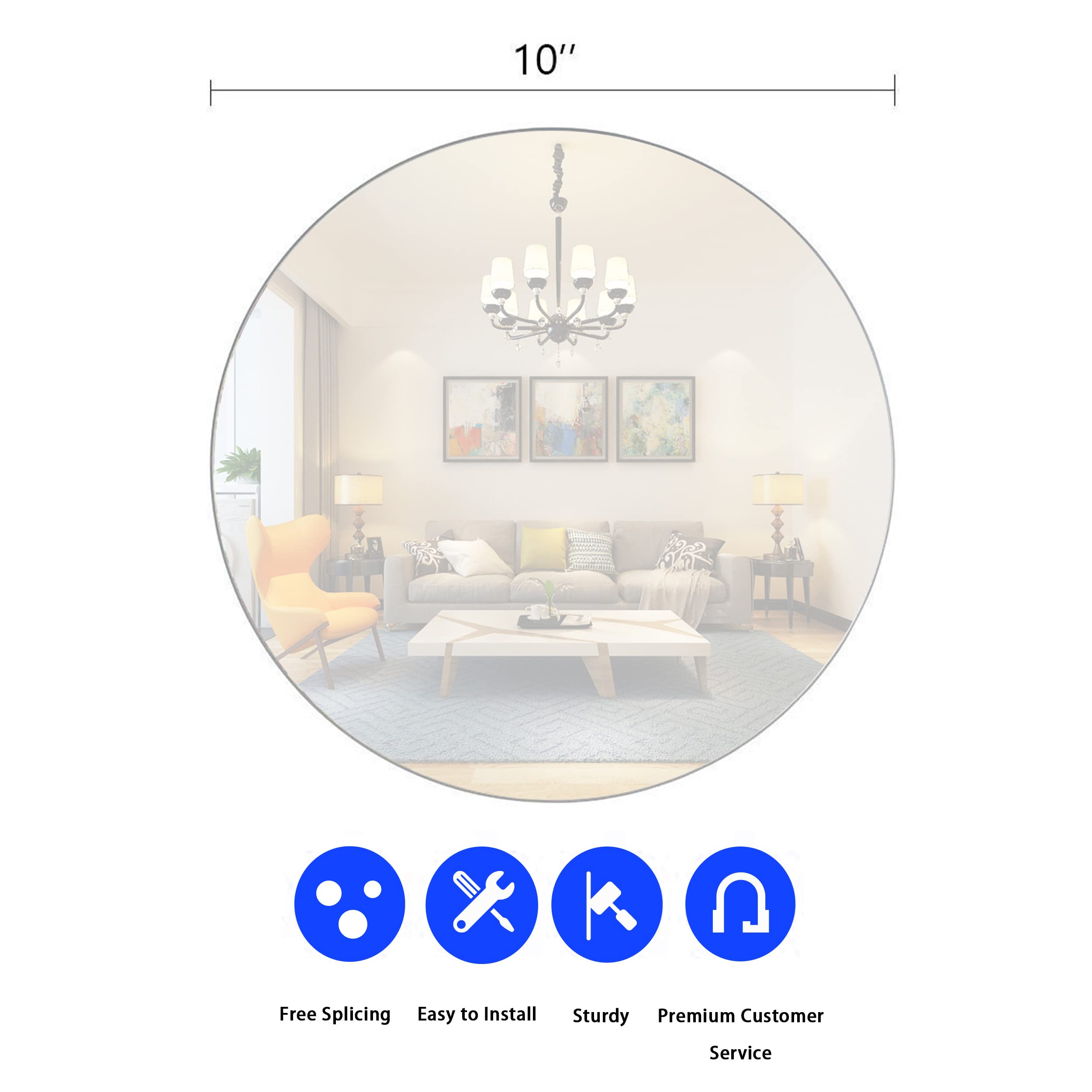 FOLUVUR 12Pcs Round Mirror Wedding Table Centerpiece, Candle Tray for Wedding Reception Decorations, Round Circle Tray for Party, Christmas Decorations Centerpieces, Glass Candles Plates, 10"