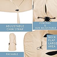 Vista 3 de Sombrero de sol para hombres y mujeres con solapa para el cuello, protección UV UPF 50+, sombreros de pesca para senderismo, sombrero de ala ancha