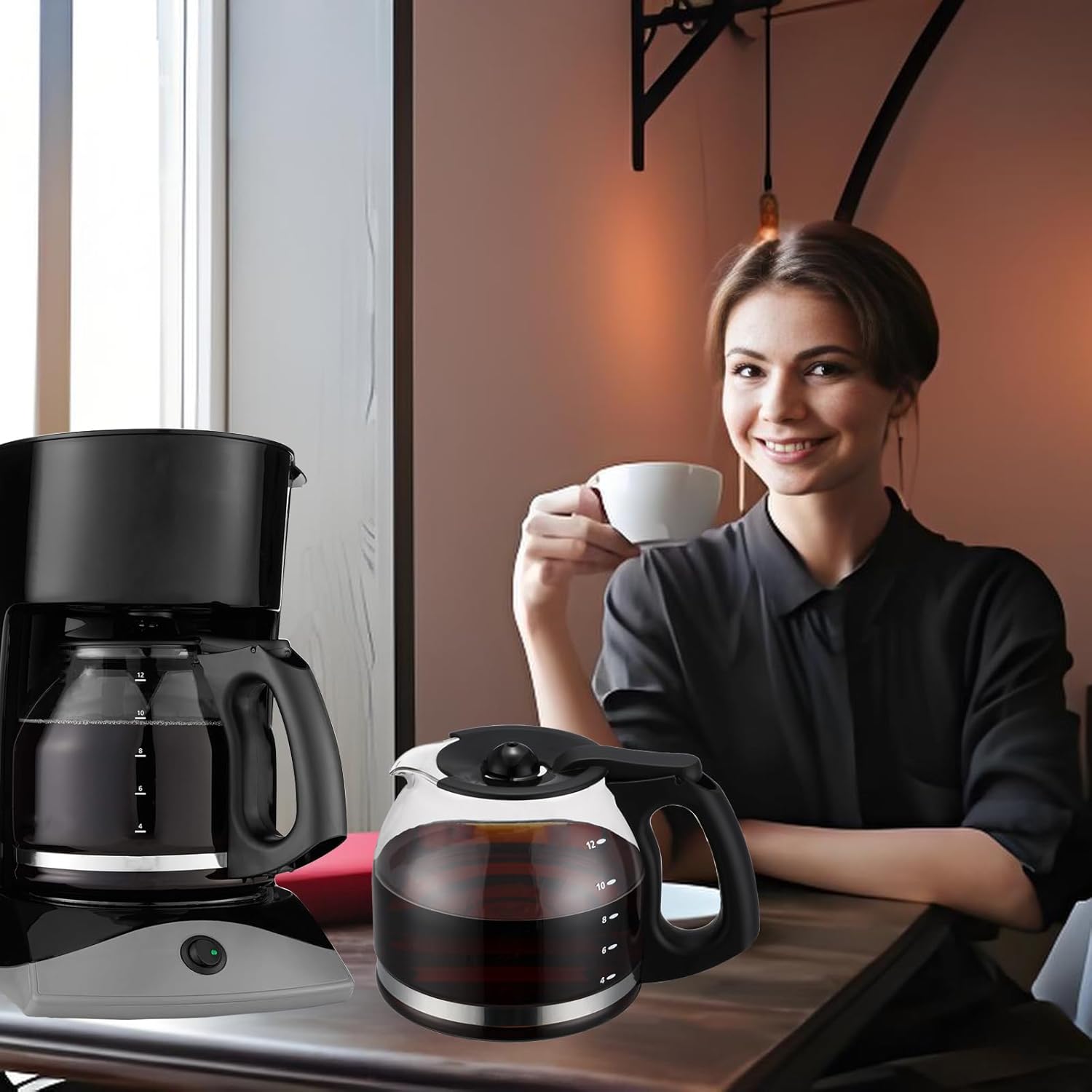 12-Cup Replacement Glass Coffee Carafe for Mr. Coffee Coffee maker Pot, Replace Part# PLD12 PLD12-RB Series, 12 Cups Glass coffee Pot for Mr. Coffee Model #SK12, SK13, EHX23, JWX31, SJX23, SJX39 - Image 6