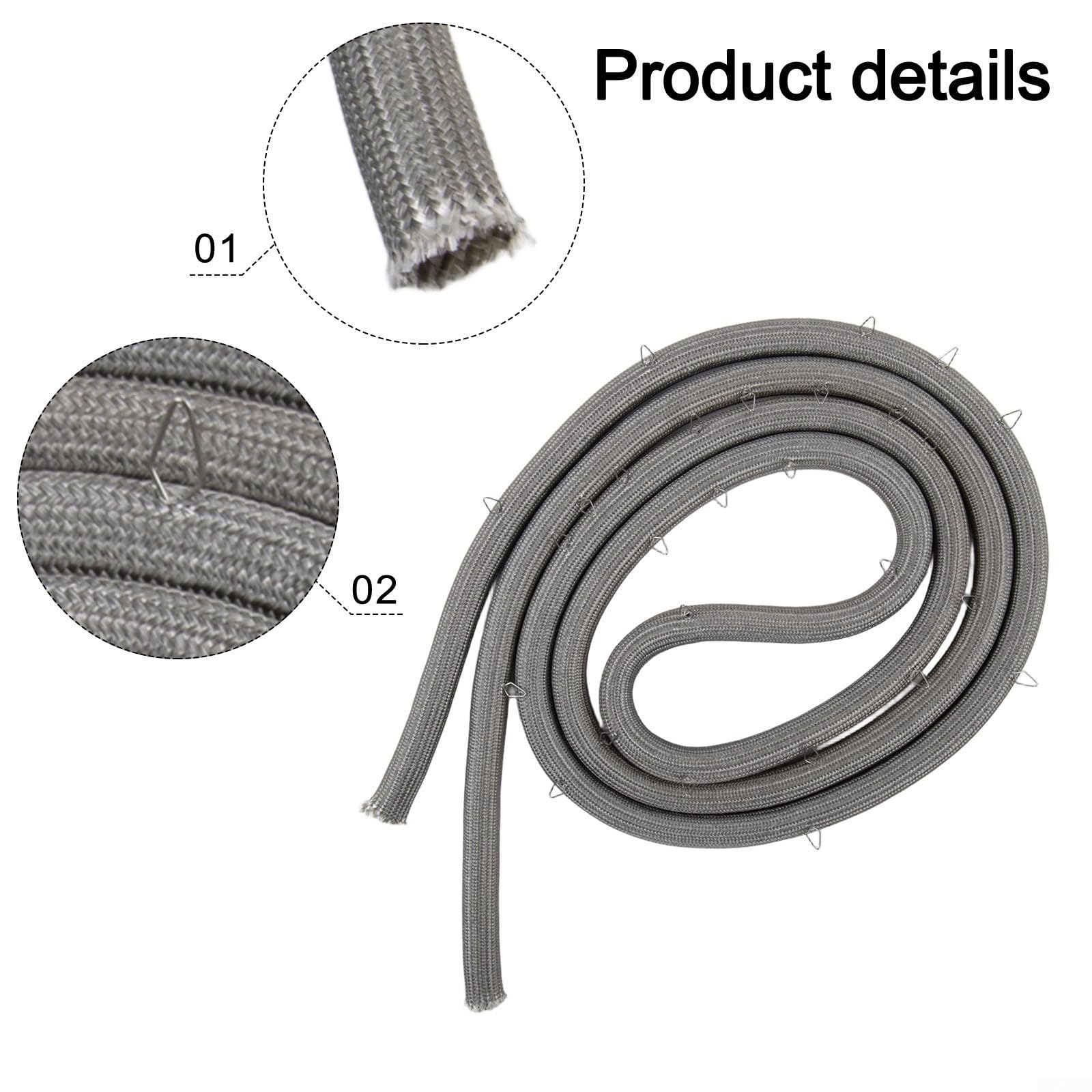 Yhenlovtt Juntas de sellado de puerta de horno de cocina de 86 pulgadas de largo, resistentes a la temperatura, juntas de sellado de puerta de horno con 27 clips