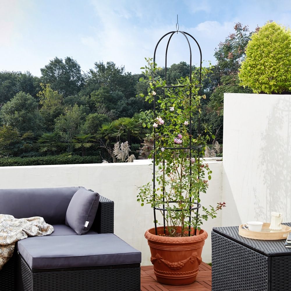 Gardebruk® 2X Rosensäule 200x40cm Metall Stabil Wetterfest Garten Rankgitter Rankhilfe Ranksäule Metallsäule Gartensäule